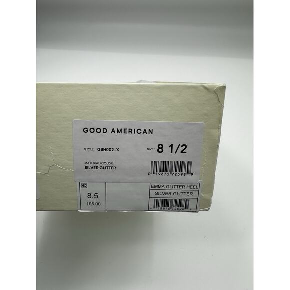 Good American Emma Silver Glitter Pumps Heels Women’s 8.5 Pointed Toe - Picture 16 of 16